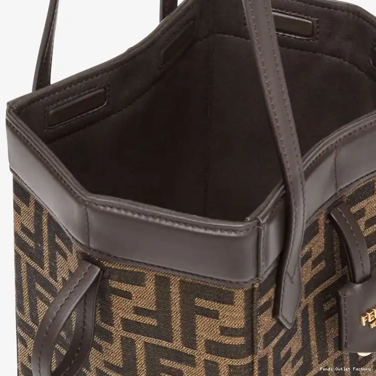 Cheap HOT In Origami Fabric Motif Bag Mini Fendi FF Brown 0531